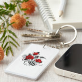 Mechanische haling met rode rozen sleutelhanger (Voorkant Rechts)