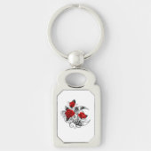 Mechanische haling met rode rozen sleutelhanger (Voorkant)