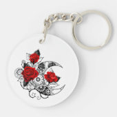 Mechanische haling met rode rozen sleutelhanger (Achterkant)
