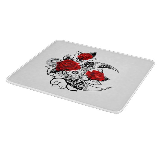 Mechanische haling met rode rozen snijplank (Hoek)