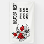 Mechanische haling met rode rozen spandoek (Verticaal)