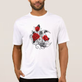 Mechanische haling met rode rozen t-shirt (Voorkant)