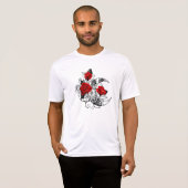 Mechanische haling met rode rozen t-shirt (Voorkant volledig)
