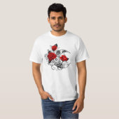 Mechanische haling met rode rozen t-shirt (Voorkant volledig)