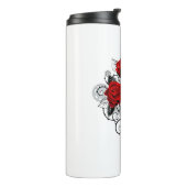 Mechanische haling met rode rozen thermosbeker (Gedraaid links)