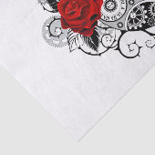 Mechanische haling met rode rozen tissuepapier (Detail)