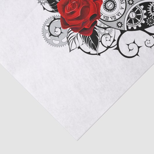 Mechanische haling met rode rozen tissuepapier (Detail)