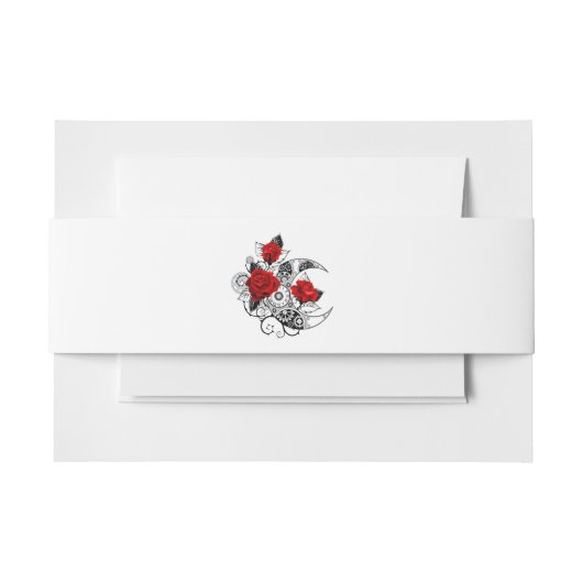 Mechanische haling met rode rozen uitnodigingen wikkel (Voorkant Voorbeeld)