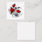 Mechanische haling met rode rozen vierkante visitekaartje (Voorkant / Achterkant)