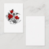 Mechanische haling met rode rozen visitekaartje (Voorkant / Achterkant)