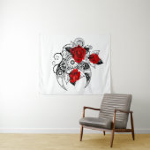 Mechanische haling met rode rozen wandkleed (In Situ (horizontaal))