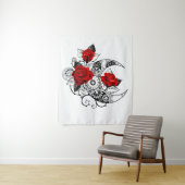 Mechanische haling met rode rozen wandkleed (In situ)