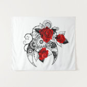 Mechanische haling met rode rozen wandkleed (Voorkant (horizontaal))