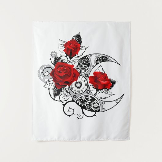 Mechanische haling met rode rozen wandkleed (Voorkant)