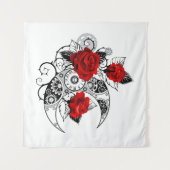 Mechanische haling met rode rozen wandkleed (Voorkant (horizontaal))