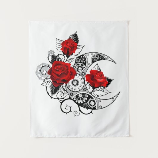 Mechanische haling met rode rozen wandkleed (Voorkant)