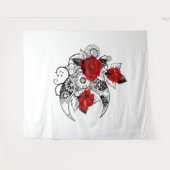 Mechanische haling met rode rozen wandkleed (Voorkant (horizontaal))