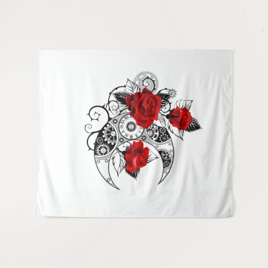 Mechanische haling met rode rozen wandkleed (Voorkant (horizontaal))