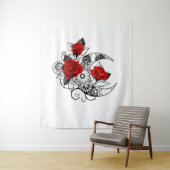 Mechanische haling met rode rozen wandkleed (In situ)