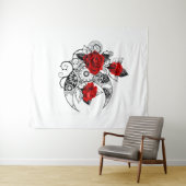 Mechanische haling met rode rozen wandkleed (In Situ (horizontaal))