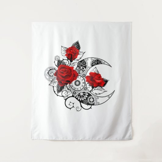 Mechanische haling met rode rozen wandkleed (Voorkant)