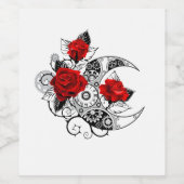 Mechanische haling met rode rozen wijn etiket (Enkel label)