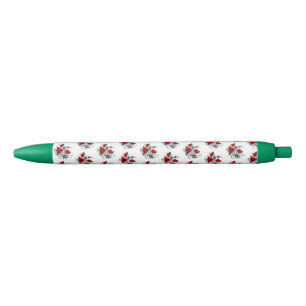 Mechanische haling met rode rozen zwarte inkt pen