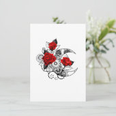 Mechanische halve maan met rode rozen aankondiging (Staand voorkant)