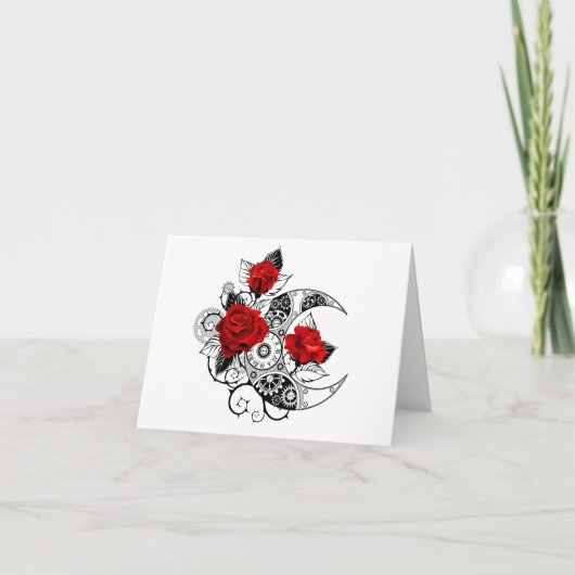 Mechanische Halve Maan met Rode Rozen Aankondiging (Voorkant)