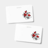 Mechanische Halve Maan met Rode Rozen Badge (Voor- en achterkant)