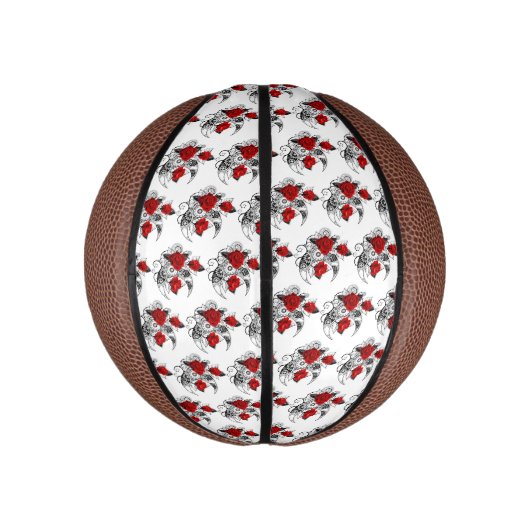 Mechanische Halve Maan met Rode Rozen Basketbal (Verticaal)