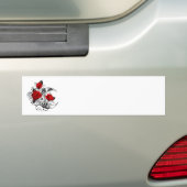 Mechanische Halve Maan met Rode Rozen Bumpersticker (Op auto)