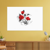 Mechanische Halve Maan met Rode Rozen Canvas Afdruk (Insitu (Woonkamer))
