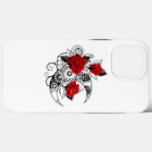 Mechanische Halve Maan met Rode Rozen Case-Mate iPhone Case (Achterkant (horizontaal))