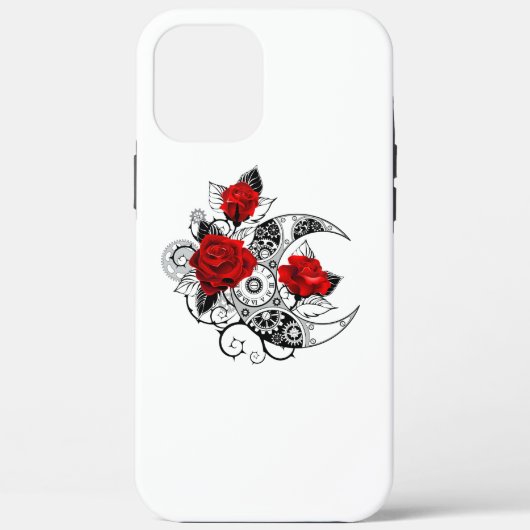 Mechanische Halve Maan met Rode Rozen Case-Mate iPhone Case (Achterkant)