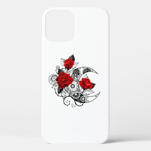 Mechanische Halve Maan met Rode Rozen Case-Mate iPhone Case (Achterkant)