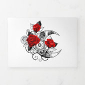 Mechanische Halve Maan met Rode Rozen Drieluik Wenskaart (Cover)