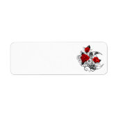 Mechanische halve maan met rode rozen etiket (Voorkant)