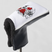 Mechanische Halve Maan met Rode Rozen Golfheadcover (3/4 voorkant)