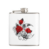 Mechanische Halve Maan met Rode Rozen Heupfles (Voorkant)