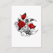 Mechanische halve maan met rode rozen informatiekaartje (Voorkant)