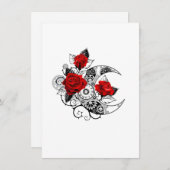 Mechanische halve maan met rode rozen informatiekaartje (Voorkant / Achterkant)