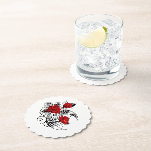 Mechanische Halve Maan met Rode Rozen Kartonnen Onderzetters (Insitu)