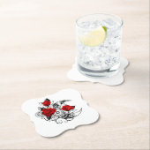 Mechanische Halve Maan met Rode Rozen Kartonnen Onderzetters (Insitu)