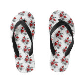 Mechanische halve maan met rode rozen kinder teenslippers (Voetbed)