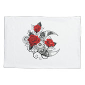 Mechanische Halve Maan met Rode Rozen Kussensloop (Achterkant)