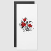 Mechanische Halve Maan met Rode Rozen Magnetische Uitnodiging (Voorkant / Achterkant)