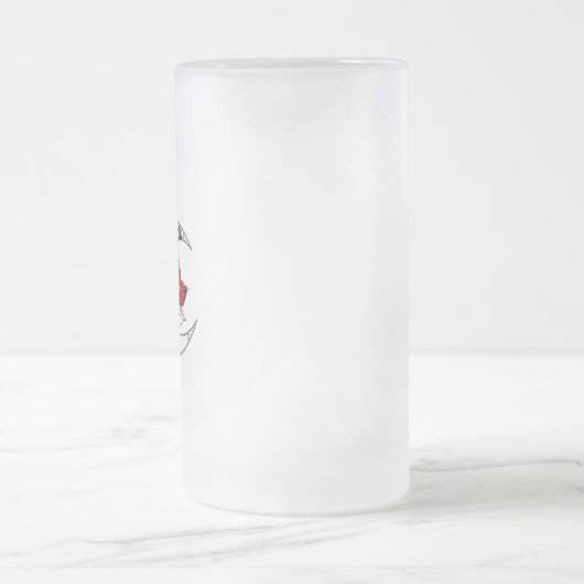 Mechanische Halve Maan met Rode Rozen Matglas Bierpul (Center)