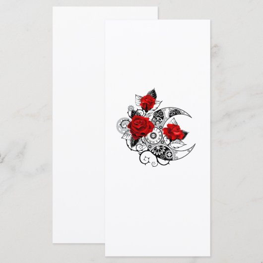 Mechanische Halve Maan met Rode Rozen Menu (Voorkant / Achterkant)