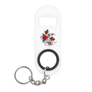Mechanische Halve Maan met Rode Rozen Mini Flessenopener